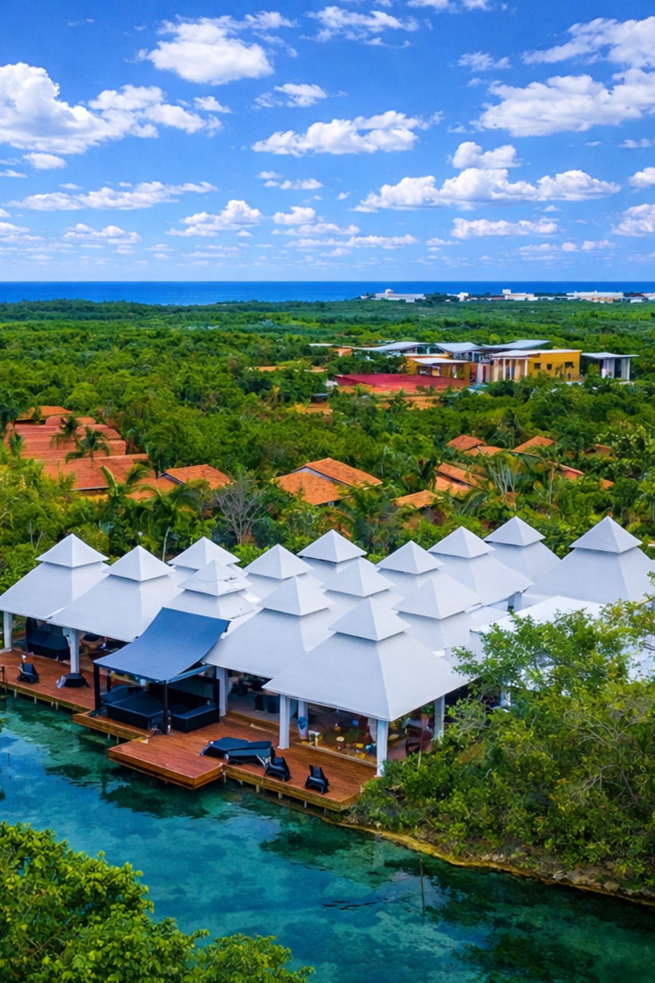 deck de madera exterior para hotel